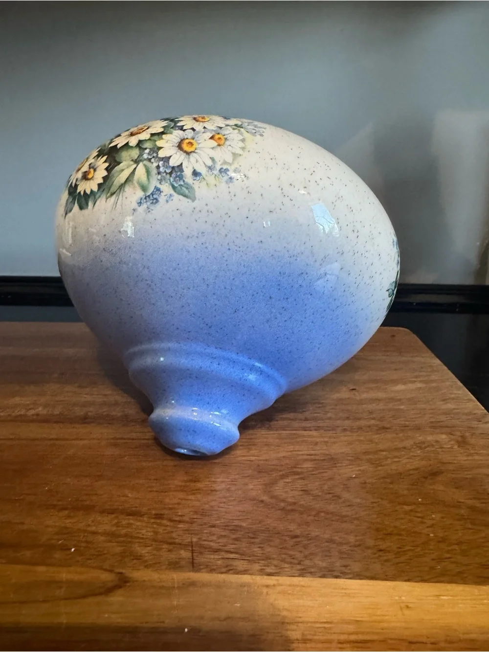 Hand-Painted Floral Ceramic Decorative hurricane lamp, part- White and Blue